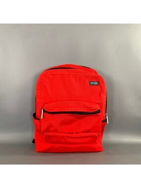 JACK SPADE Red Black Solid Canvas Backpack Bag